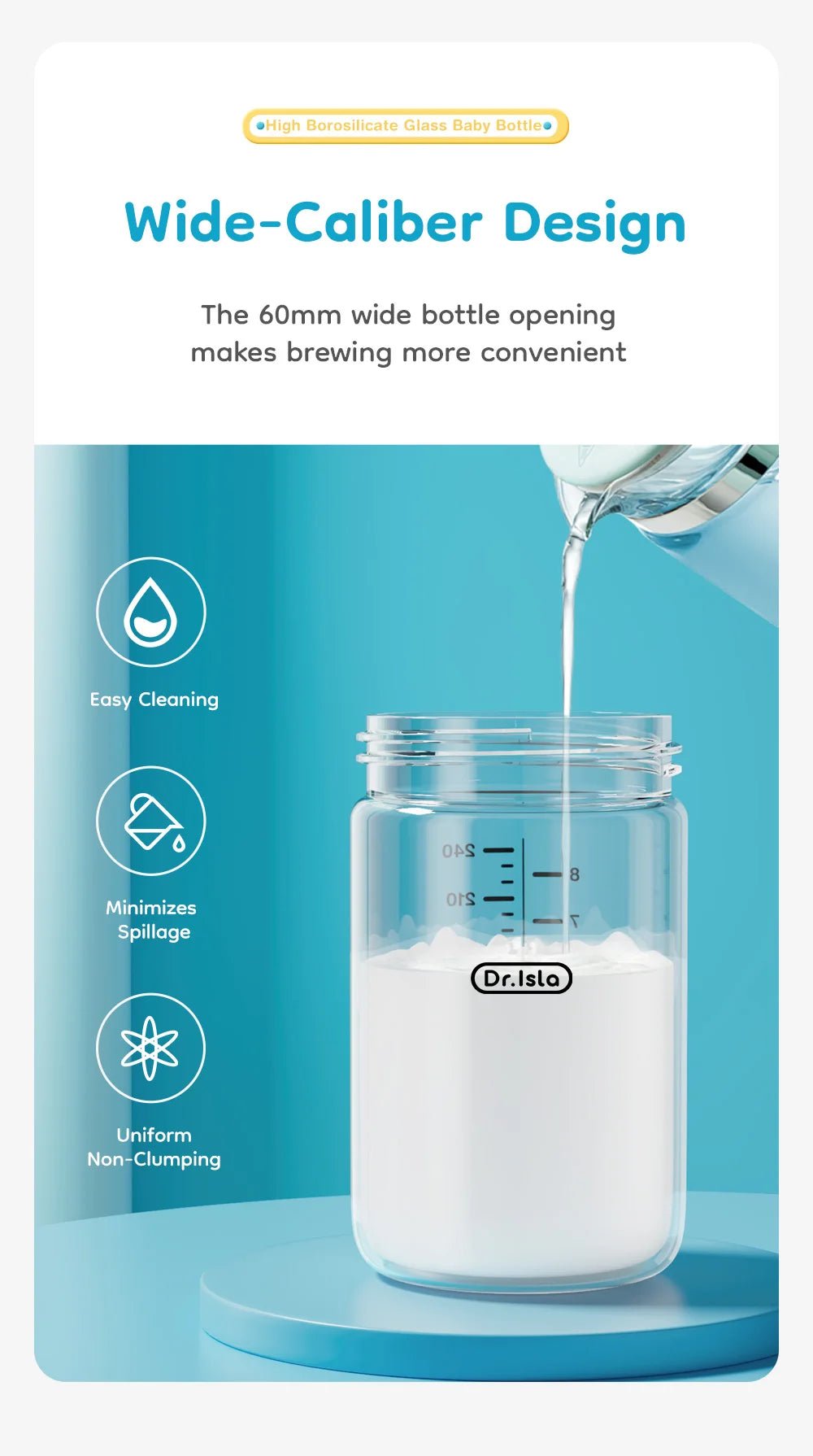 Premium Baby Glass Feeding Bottle - Elyvio