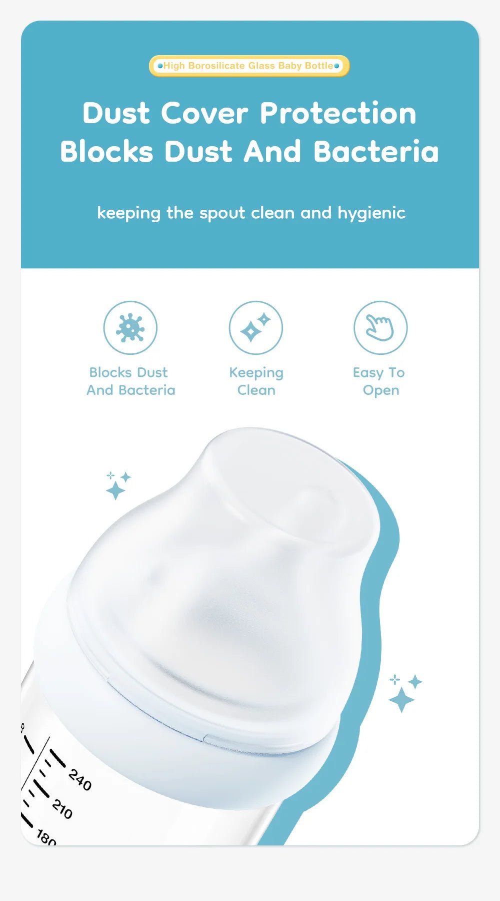 Premium Baby Glass Feeding Bottle - Elyvio