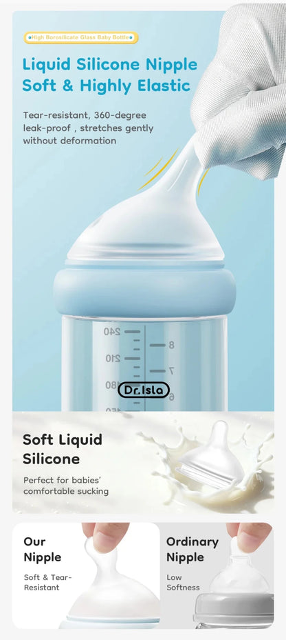 Premium Baby Glass Feeding Bottle - Elyvio