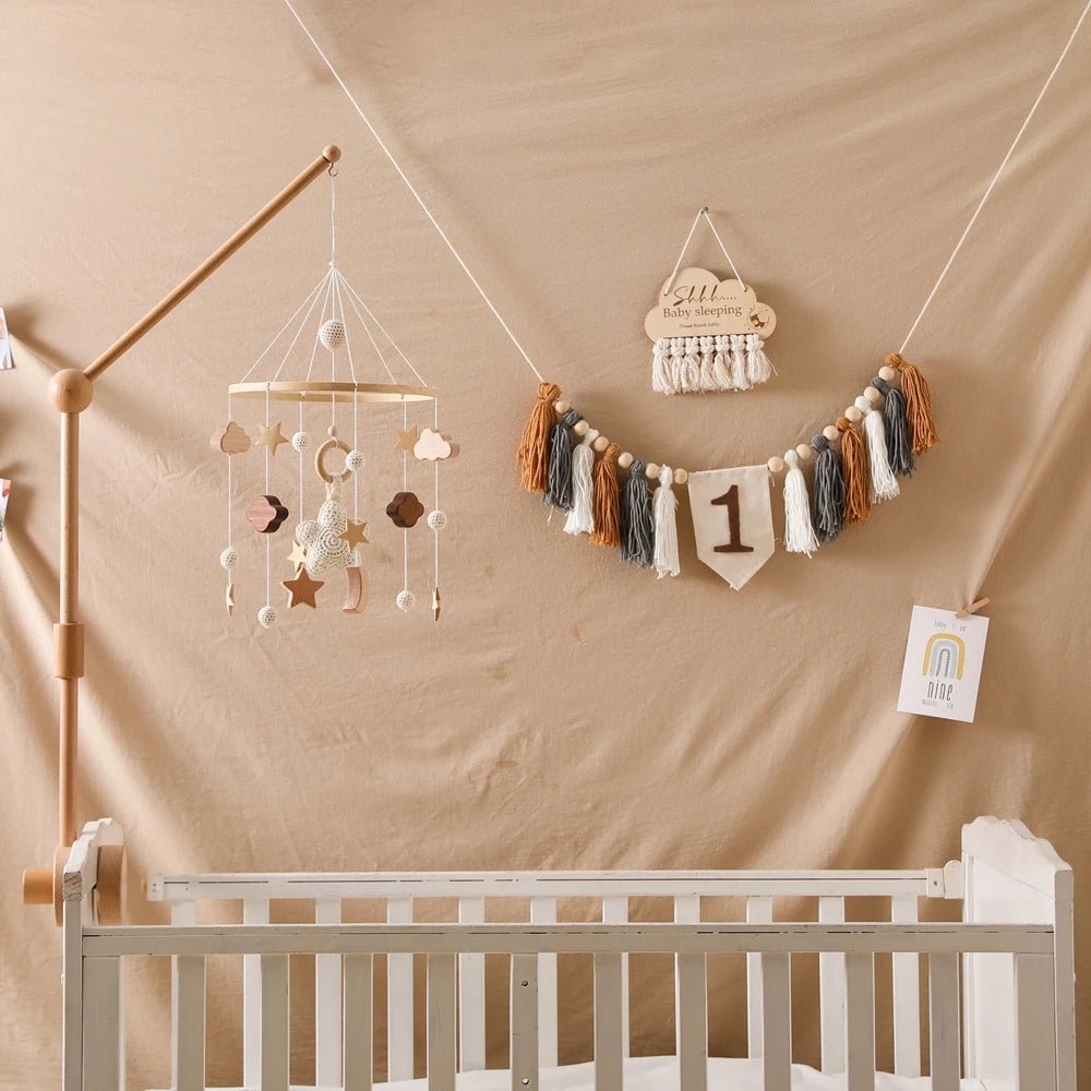 Woodland Wooden Baby Mobile – Musical Crib Toy for Infants - Elyvio
