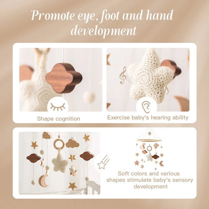 Woodland Wooden Baby Mobile – Musical Crib Toy for Infants - Elyvio
