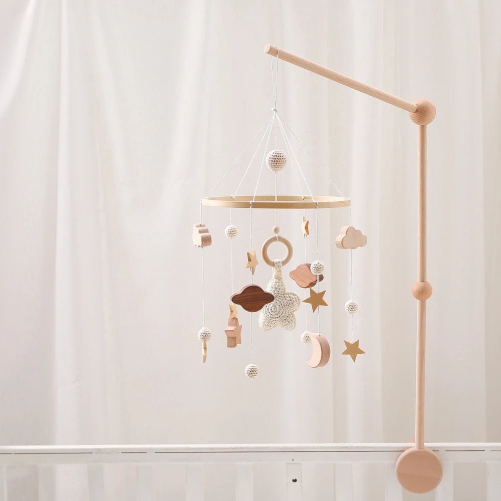 Woodland Wooden Baby Mobile – Musical Crib Toy for Infants - Elyvio