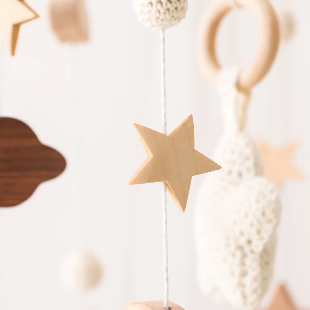 Woodland Wooden Baby Mobile – Musical Crib Toy for Infants - Elyvio