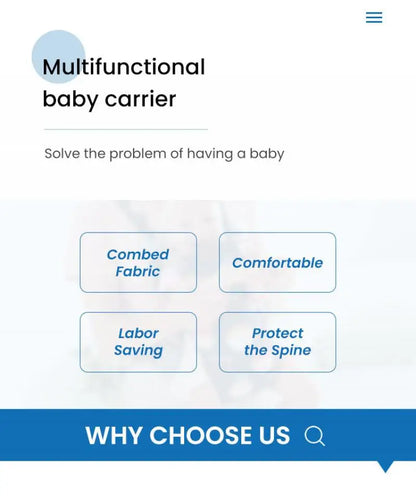 Ergonomic Baby Carrier with Hip Seat