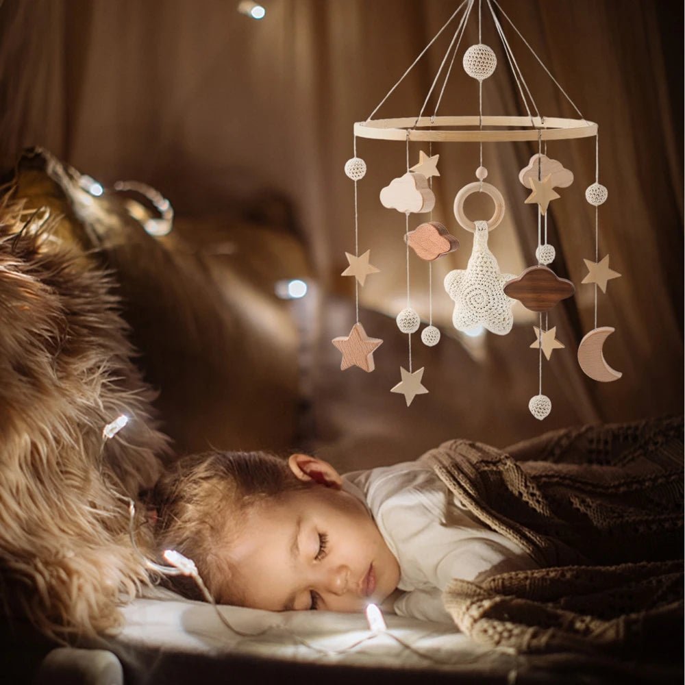 Woodland Wooden Baby Mobile – Musical Crib Toy for Infants - Elyvio