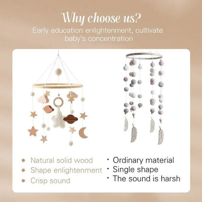 Woodland Wooden Baby Mobile – Musical Crib Toy for Infants - Elyvio